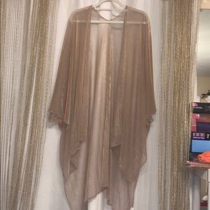 NWT: SHEER SHIMMER KIMONO - ROSE GOLD